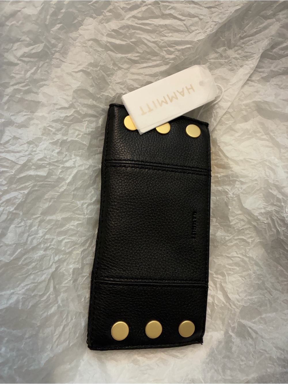 Hammitt Black Leather wallet  with Gold Studs